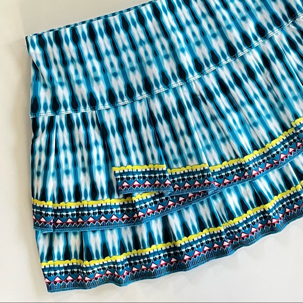 Lucky in Love Bohemian Boho Sense Pleat Tier Tennis Skirt Skort Shorts Small 4-6